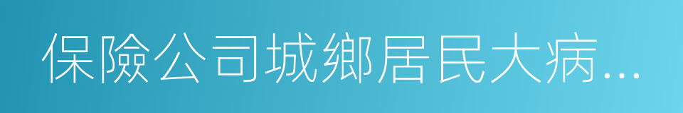 保險公司城鄉居民大病保險投標管理暫行辦法的同義詞