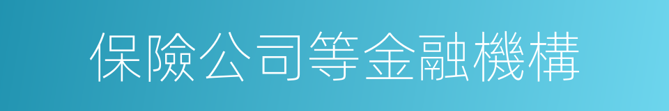 保險公司等金融機構的同義詞