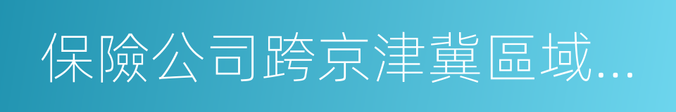 保險公司跨京津冀區域經營備案管理試點辦法的同義詞