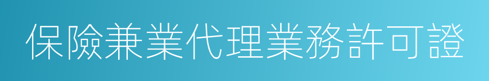 保險兼業代理業務許可證的同義詞