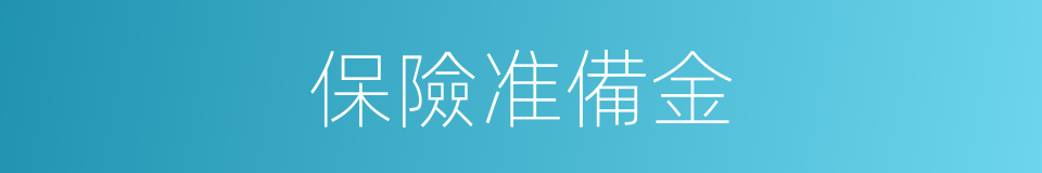 保險准備金的同義詞