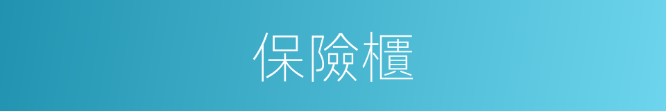 保險櫃的意思