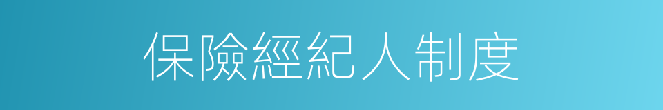 保險經紀人制度的同義詞