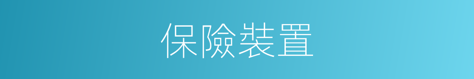 保險裝置的意思