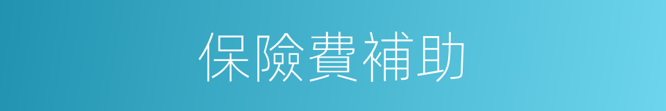 保險費補助的同義詞