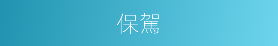 保駕的意思