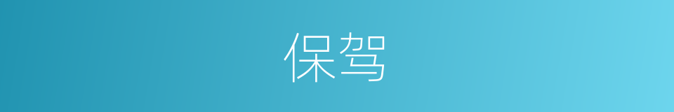 保驾的意思