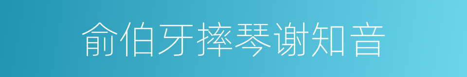 俞伯牙摔琴谢知音的同义词