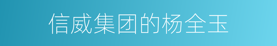 信威集团的杨全玉的同义词