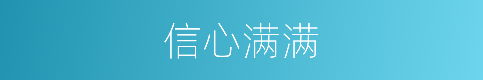 信心满满的意思