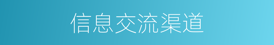 信息交流渠道的同义词