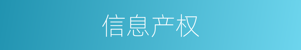 信息产权的同义词