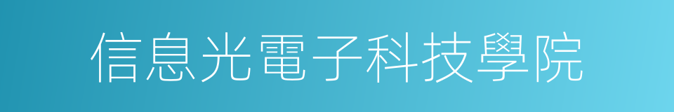 信息光電子科技學院的同義詞