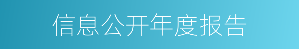 信息公开年度报告的同义词