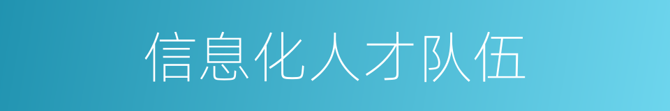 信息化人才队伍的同义词