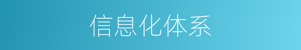 信息化体系的同义词