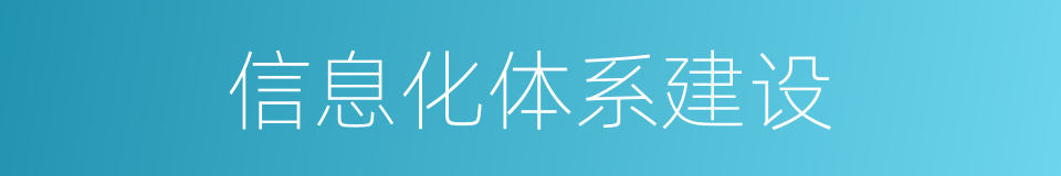 信息化体系建设的同义词