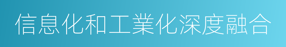 信息化和工業化深度融合的同義詞