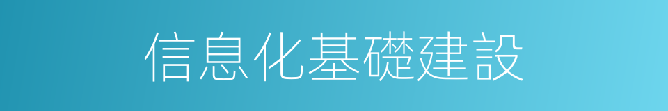 信息化基礎建設的同義詞