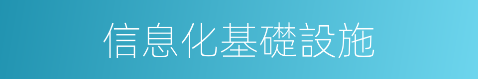 信息化基礎設施的同義詞