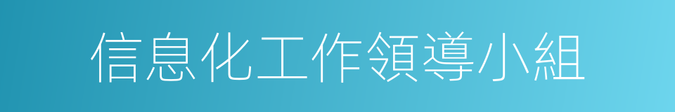 信息化工作領導小組的同義詞