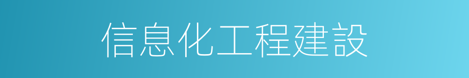 信息化工程建設的同義詞