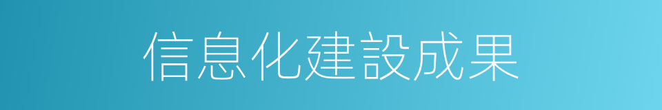 信息化建設成果的同義詞