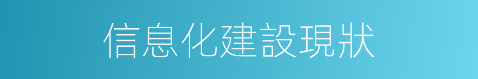 信息化建設現狀的同義詞