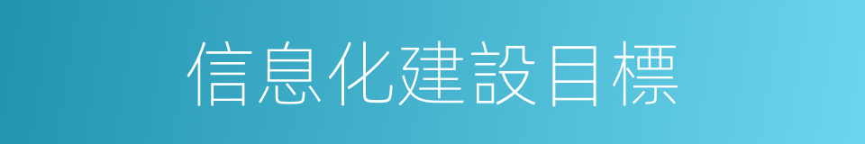 信息化建設目標的同義詞