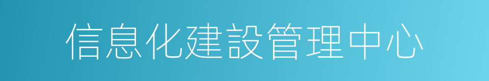 信息化建設管理中心的同義詞