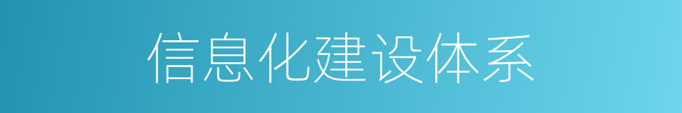 信息化建设体系的同义词