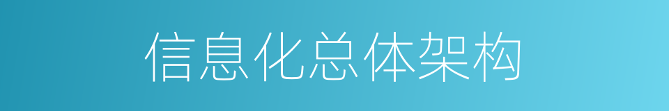 信息化总体架构的同义词