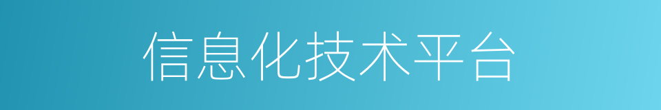 信息化技术平台的同义词