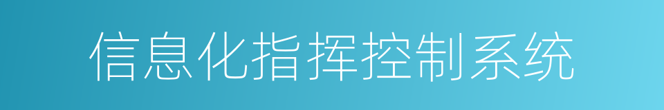 信息化指挥控制系统的同义词