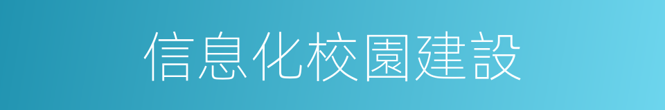 信息化校園建設的同義詞