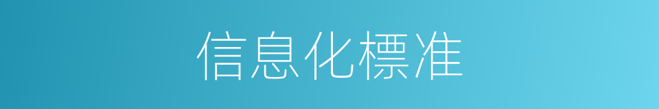 信息化標准的同義詞