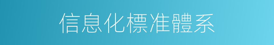 信息化標准體系的同義詞