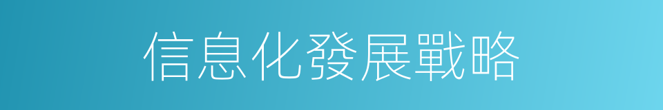 信息化發展戰略的同義詞
