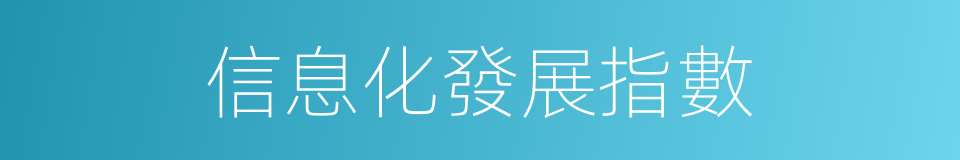 信息化發展指數的同義詞