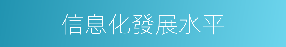 信息化發展水平的同義詞