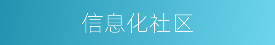 信息化社区的同义词