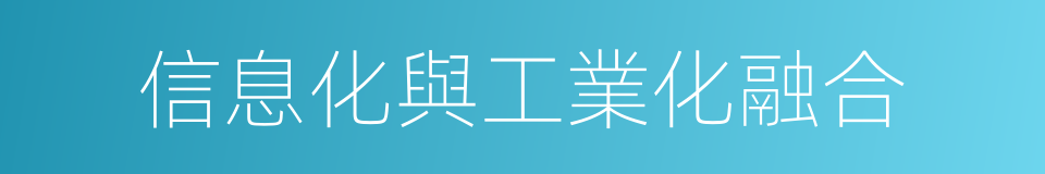 信息化與工業化融合的同義詞