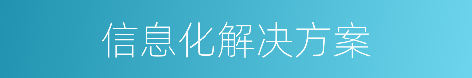 信息化解决方案的同义词