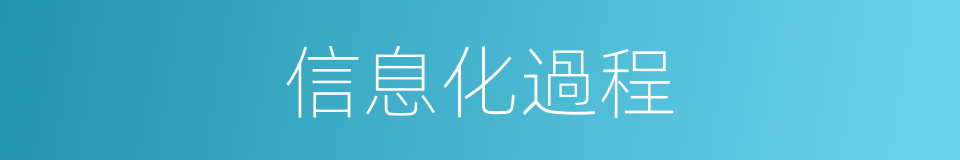 信息化過程的同義詞