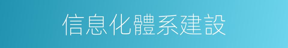 信息化體系建設的同義詞