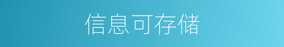 信息可存储的同义词