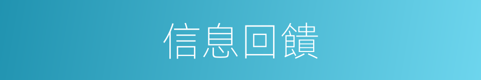 信息回饋的同義詞