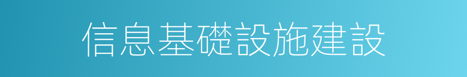 信息基礎設施建設的同義詞