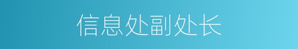 信息处副处长的同义词