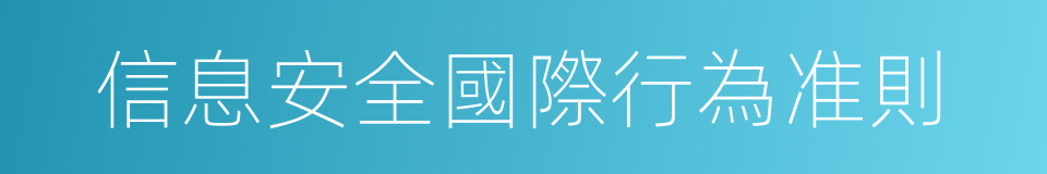 信息安全國際行為准則的同義詞